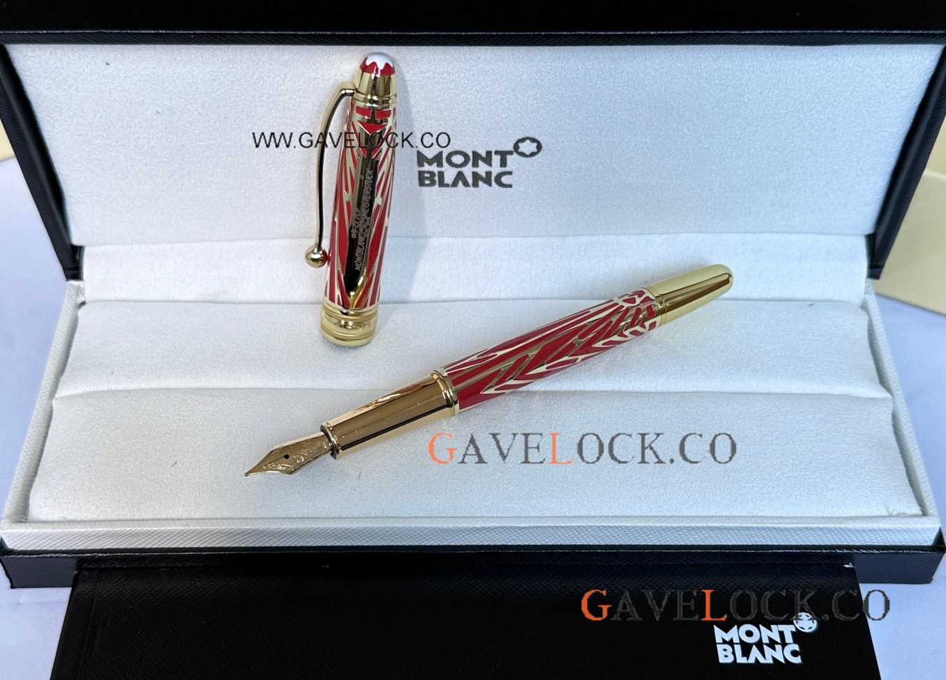 Clone Meisterstuck 100 Yrs Doue Classique Slim size Fountain Pen Red with Gold Clone Meisterstuck 100 Yrs Doue Classique Slim size Fountain Pen Red with Gold